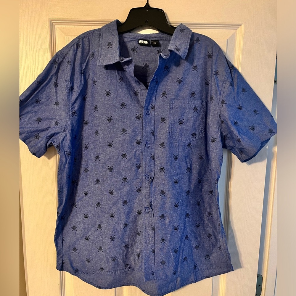 Star Wars short sleeve button up with darth Vader print XXL